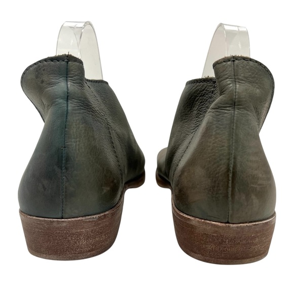 Free People Mont Blanc Gray Blue Leather Open Side Flat Boho Sandals Women’s 39 - Picture 8 of 15